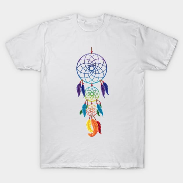 Colorful Dream Catcher T-Shirt by MandalaSoul